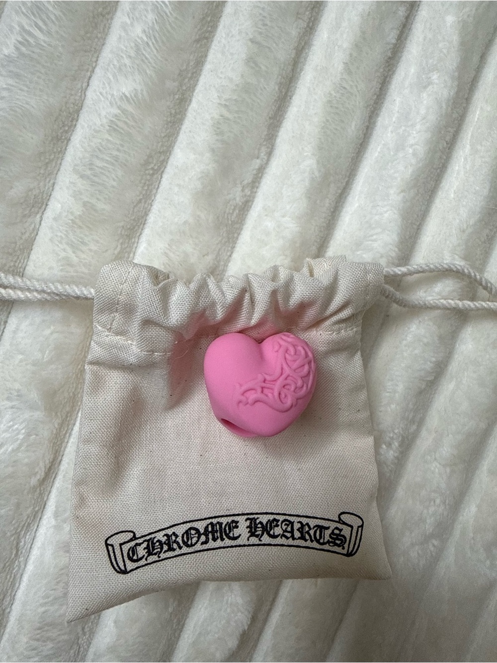 Chrome Hearts Pink Heart Silicone Ring
